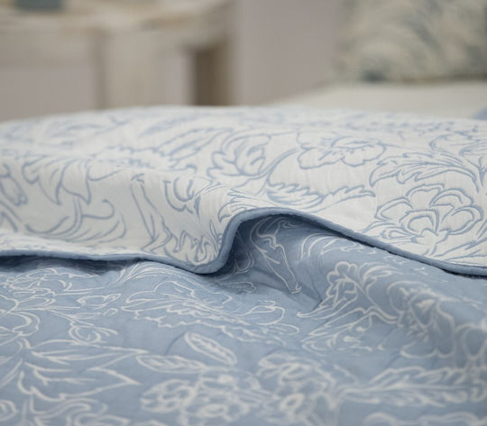 Nef-Nef Homeware Moanna Coverlet Queen Size from Cotton & Polyester Blue 230x240cm
