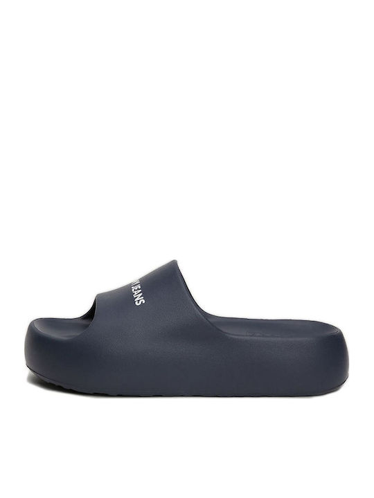 Slides με Πλατφόρμα σε Navy Μπλε Χρώμα