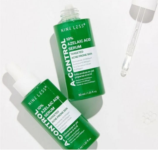 Nine Less A-Control 10% Azelaic Acid Serum Προσώπου με Έκκριμα Σαλιγκαριού & Centella Asiatica για Λάμψη 30ml