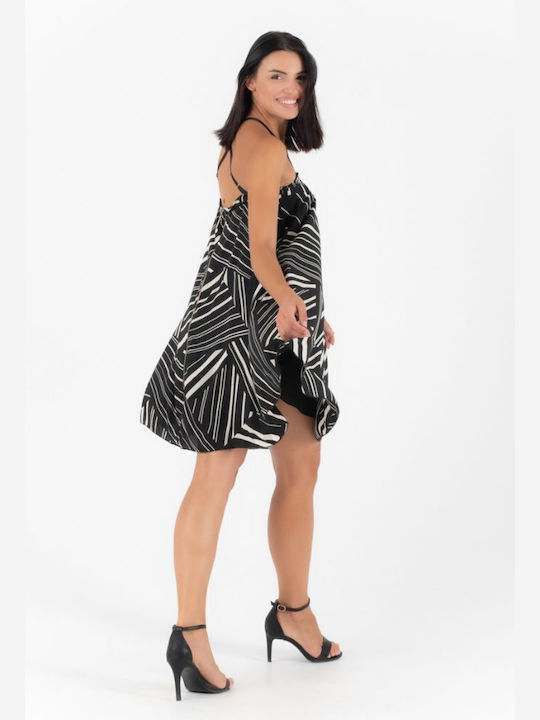 Relish Summer Mini Dress Black-White