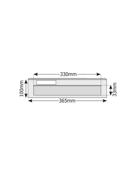 Viometal Μπάρι Θυρίδα Γραμματοκιβωτίου 36.5x10cm