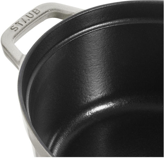 Staub La Cocotte Βαθιά Κατσαρόλα από Μαντέμι 4.2lt / 29cm Λευκή