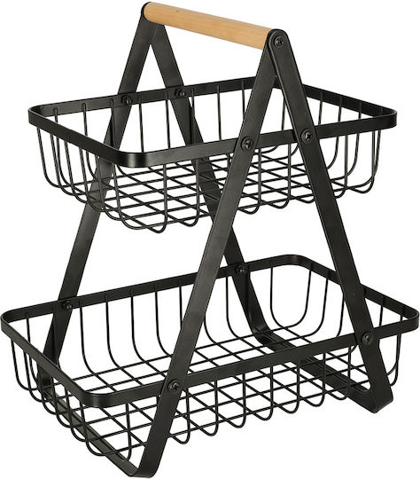 Obstschale Metallisch 2 Niveaus Schwarz 27x17x29.5cm Obstschale Metallisch 2 Niveaus Schwarz 27x17x29.5cm