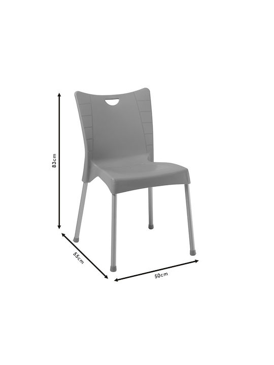 Pakketo Gartenstühle Polypropylen Crafted Cappuccino-Aluminium Grau 50x55x83cm
