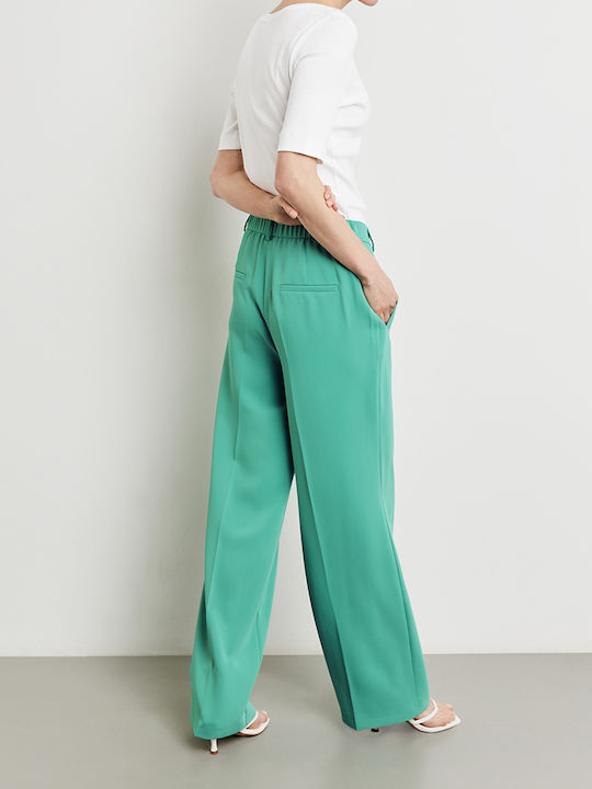 Gerry Weber Women's High-waisted Fabric Trousers Green