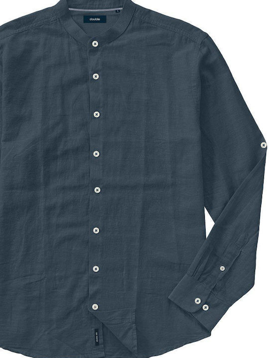 Long-sleeved Linen Shirt D.k Blue