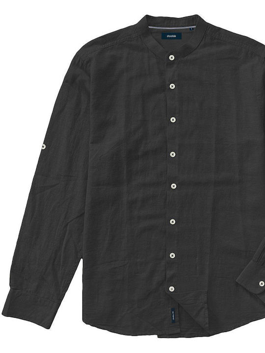 Langärmlig Leinen Hemd Black
