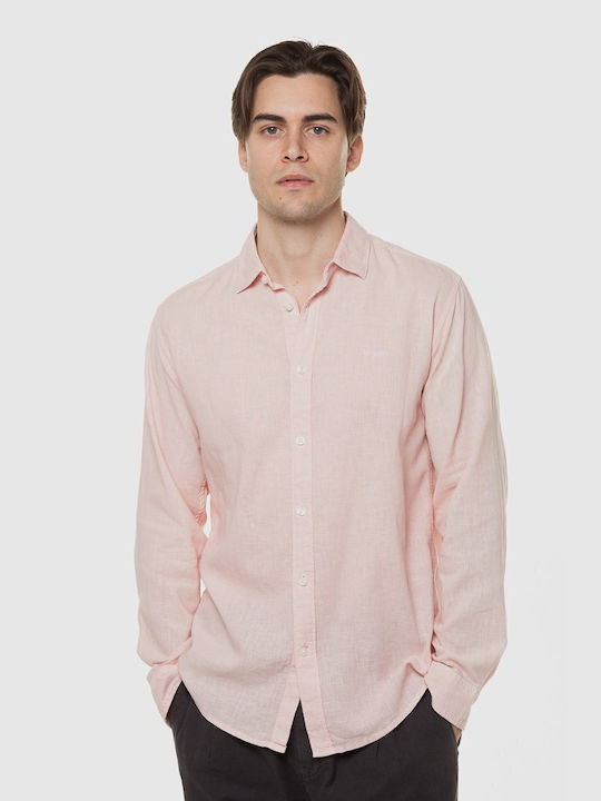 Pepe Jeans Men's Shirt Long Sleeve Denim Pink