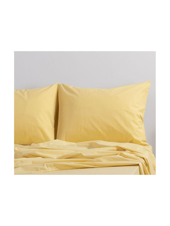 Nef-Nef Homeware Basic Set Față de Pernă cu plic de acoperire Galben 52x72cm.