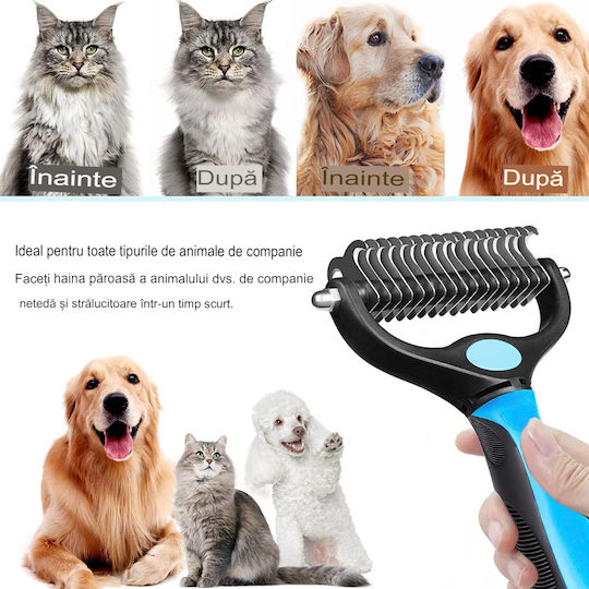 Onepet Pet Care Set Size Pieptene Mare pentru câini cu părul lung pentru Îngrijirea Blănii Albastru