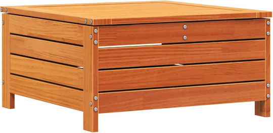 Дървен Градински Табурет Куб Кафяв 62x63.5x32см