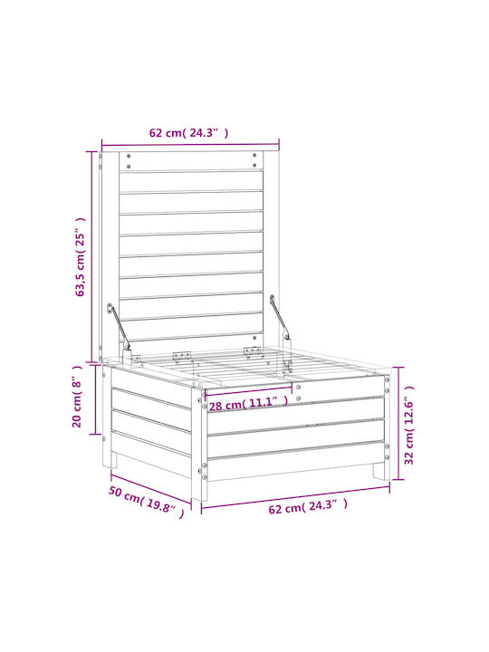 Hölzener Gartenhocker Würfel Für Außenbereich Braun 62x63,5x32cm