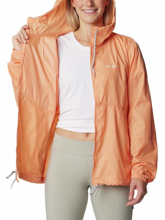 Columbia Women's Short Lifestyle Jacket Waterproof and Windproof for Spring or Autumn Orange