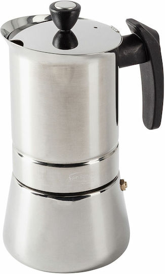 San Ignacio Electric Stovetop Espresso Pot for 6 Cups Inox Silver