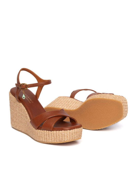 Damenplattformen Tabac Braun