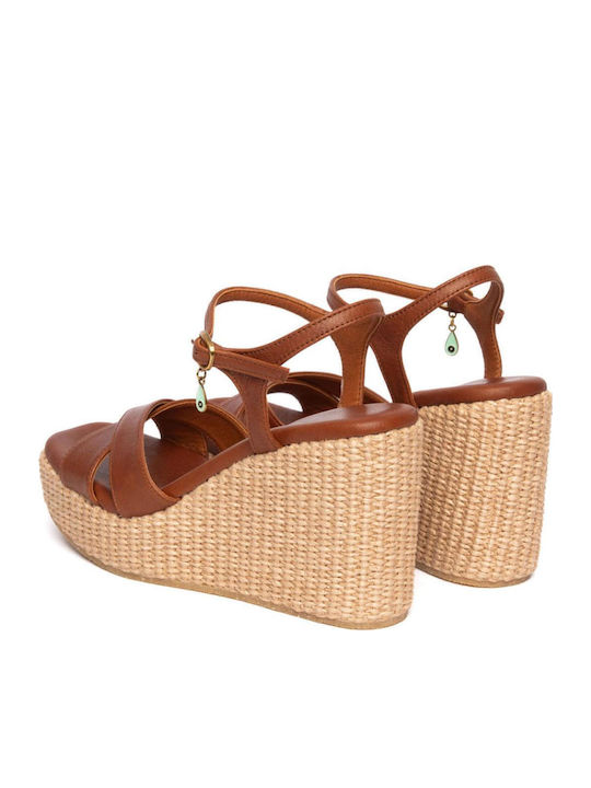 Damenplattformen Tabac Braun