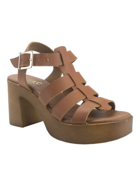 Plato Damen Sandalen in Tabac Braun Farbe