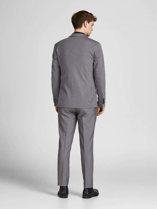 Men's Suit Jacket Slim Fit Light Grey Melange