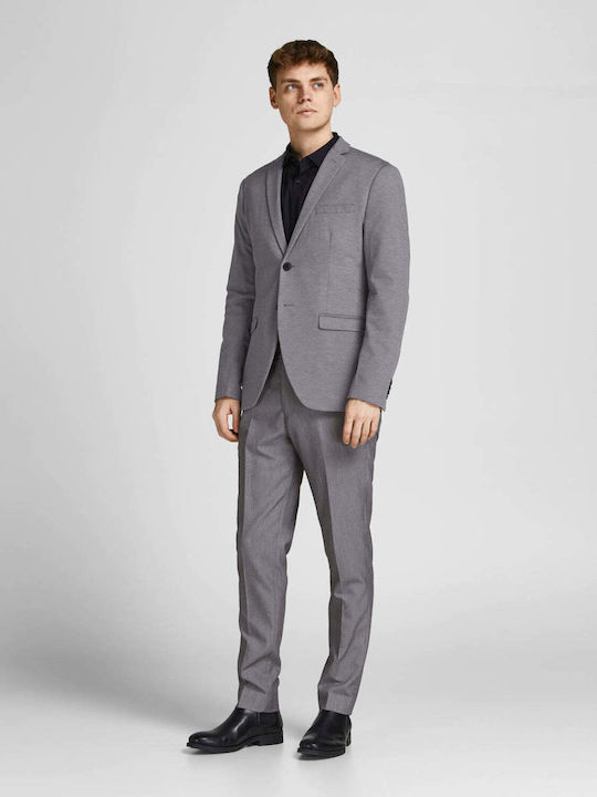 Men's Suit Jacket Slim Fit Light Grey Melange