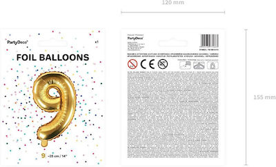 Balloon Foil Number 9 Gold 9 35cm