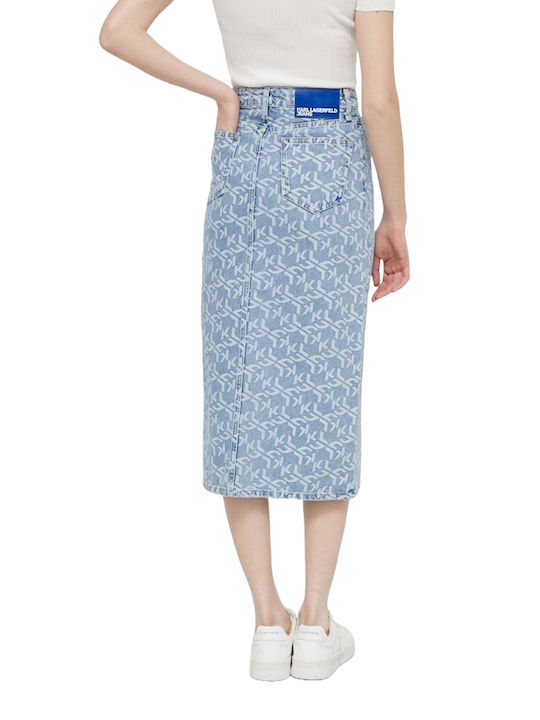 Karl Lagerfeld Denim Maxi Skirt in Blue color