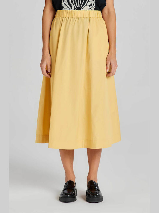 Gant High Waist Midi Skirt in Yellow color