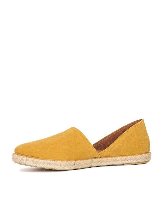 Lederne Damen Espadrilles Citrone