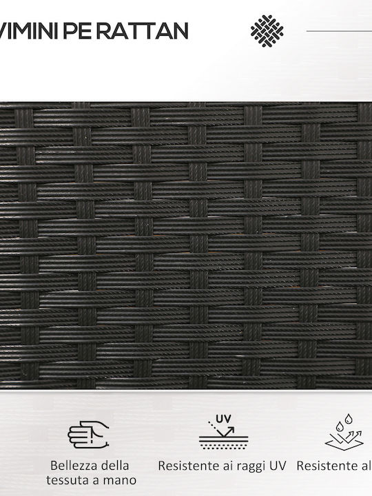 Διθέσιος Καναπές Εξωτερικού Χώρου Rattan 137x59x82cm
