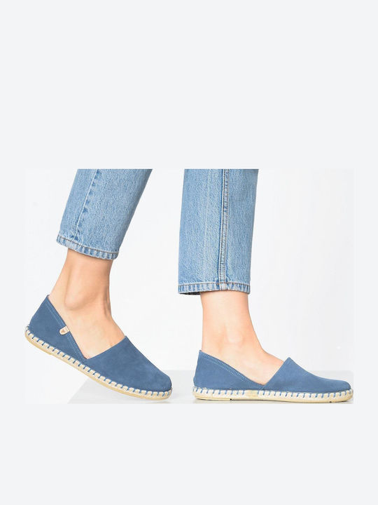 Carmen Serraje Women's Leather Espadrilles Blue