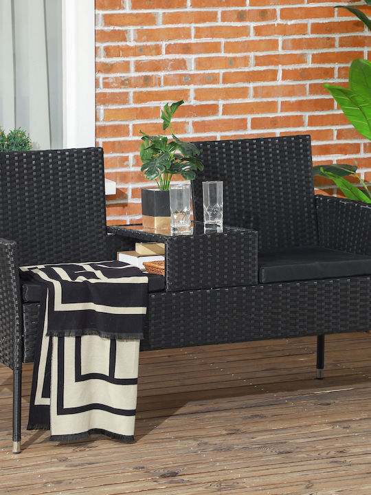 Zweisitziges Sofa Außenbereich Rattan 137x59x82cm