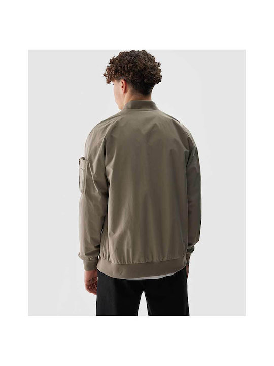 4F Herren Jacke Lässig Wasserdicht Khaki