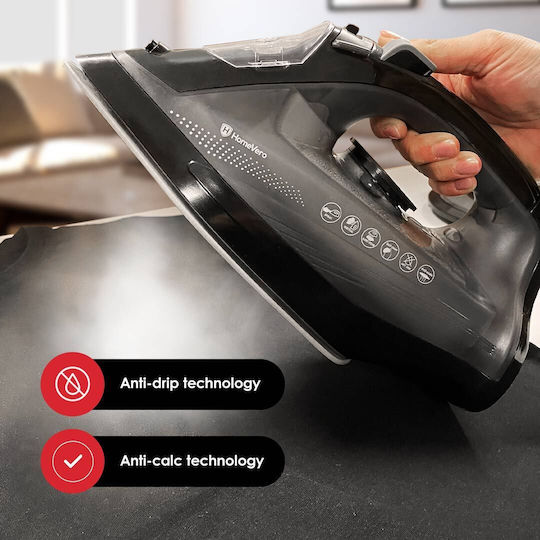HomeVero Steam Iron 2400W with Ceramic Plate