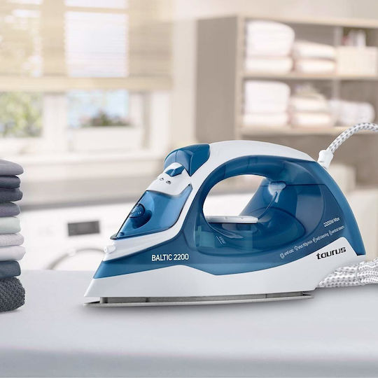 Taurus Baltic 2200 Steam Iron 2200W with Ceramic Plate and Continuous Steam Supply 30g/min