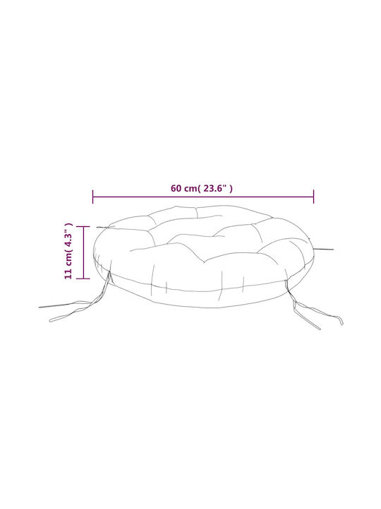vidaXL Pernă Scaunului De Grădină Waterproof Rotund Albastru Marin 60x60cm