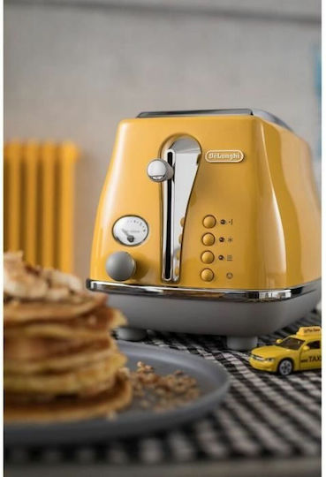 De'Longhi Icona Prăjitor de pâine 2 sloturi 900W Galben
