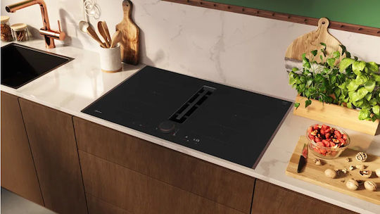 Neff N 90 Επαγωγική Εστία με Πλαίσιο Αυτόνομη με Απορροφητήρα 83.4x52.7εκ. Deep Black