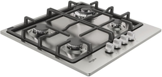 Whirlpool Gas Cooktop Autonomous Inox 56x51εκ. Silver