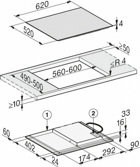 Miele Επαγωγική Εστία Αυτόνομη 62.6x52.6εκ.
