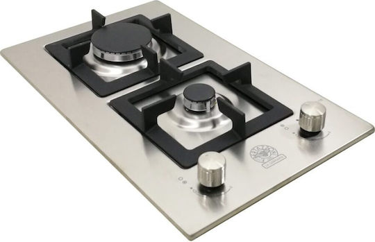 La Germania Domino Natural Gas Cooktop Autonomous 51x30.5εκ. Silver