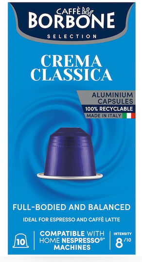 Caffe Borbone Capsules Espresso Crema Classica Compatible with Machine Nespresso 10caps,tobolek