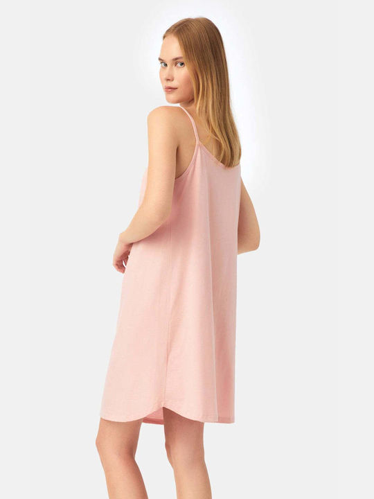 Minerva Sleeveless Nightgown Relaxed Fit for Maternity Hospital & Breastfeeding Pink