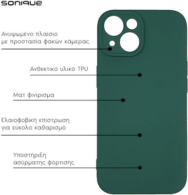 Sonique Σκούρο Coperta din spate Silicon / Tesatura Verde (Redmi Note 13 Pro+)