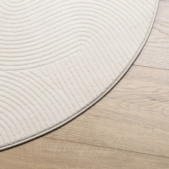 vidaXL Αντιολισθητικό Χαλί Στρογγυλό Κρεμ Φ120cm