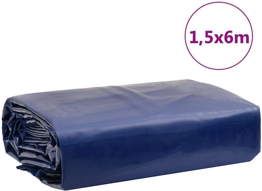 vidaXL Водоустойчив Брезент 650гр/кв.м 6x1.5м. Тежък товар Син