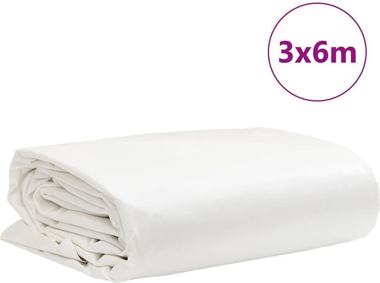 vidaXL Αδιάβροχος Μουσαμάς 650gr/m² 6x3μ. Βαρέως Τύπου Λευκός