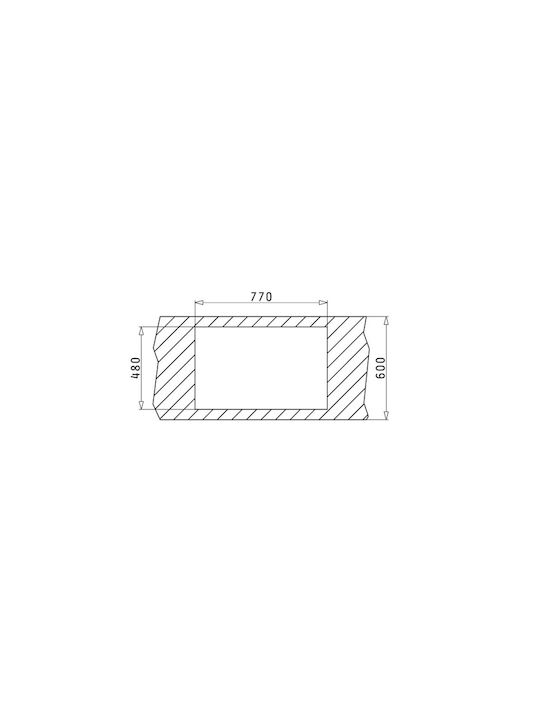 Pyramis Alea 2B Ένθετος Νεροχύτης Inox Σατινέ Μ79xΠ50cm Ασημί