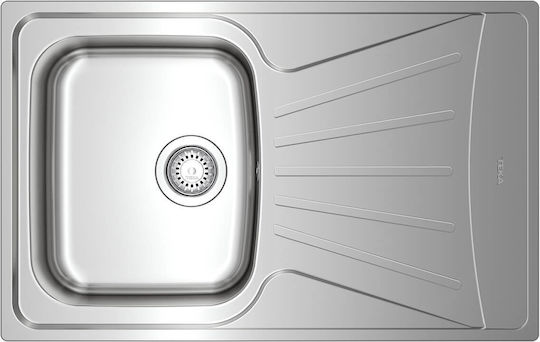 Teka Starbright 45 E-XN 1B 1D 115120037 Drop-In Spüle Rechts Inox Satiniert B86xT50cm Silber