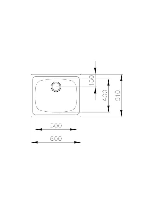 Teka Universe 60 T-XP 1B Ένθετος Νεροχύτης Inox Σατινέ Μ60xΠ51cm Ασημί