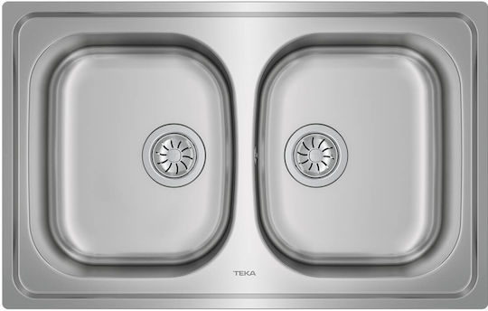 Teka Universe 80 T-XP 2B Ένθετος Νεροχύτης Inox Σατινέ Μ80xΠ50cm Ασημί