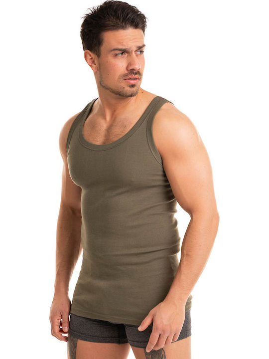 Ανδρικές Φανέλες Αμάνικες Λαδί 3Pack